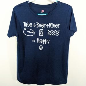 Unisex M Tubing Tshirt Tube Beer River Happiness